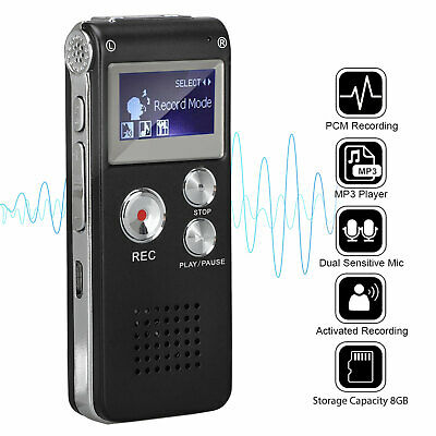 Voice Activated Mini Spy Digital Sound Audio Recorder Dictaphone Mp3 Player 8gb